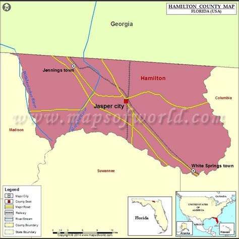 Hamilton county map florida – Artofit