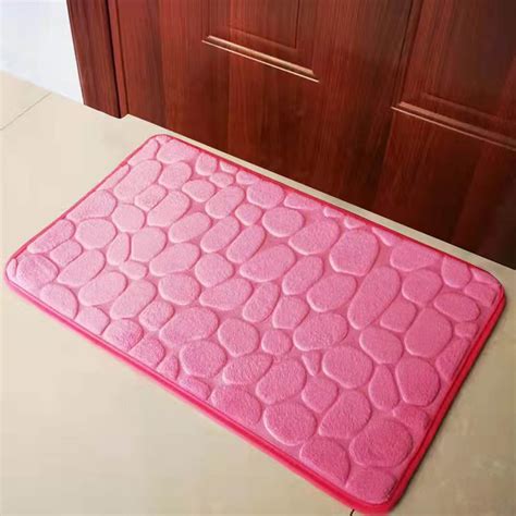 Imossad Memory Foam Bath Mat Cobblestone Bathroom Rugs Ultra Soft Non