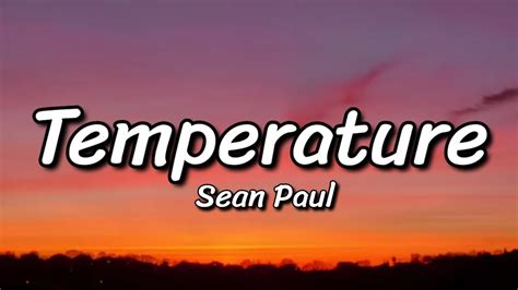 Sean Paul Temperature Lyrics Youtube