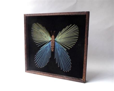 1970s Butterfly String Art Wall Hanging Etsy