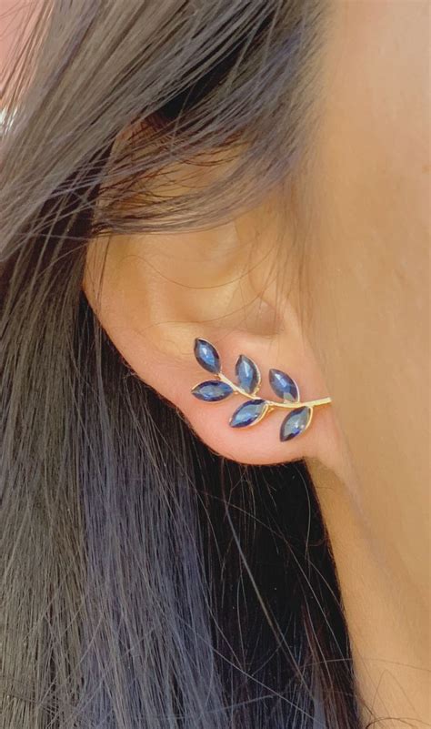 Leaf Ear Climbers Ear Climbers Ear Climber Earrings Ear Etsy In 2020