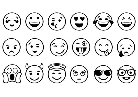 Desenhos Com Emojis Para Copiar - 18 emojis - Páginas de Emoji para colorir para crianças