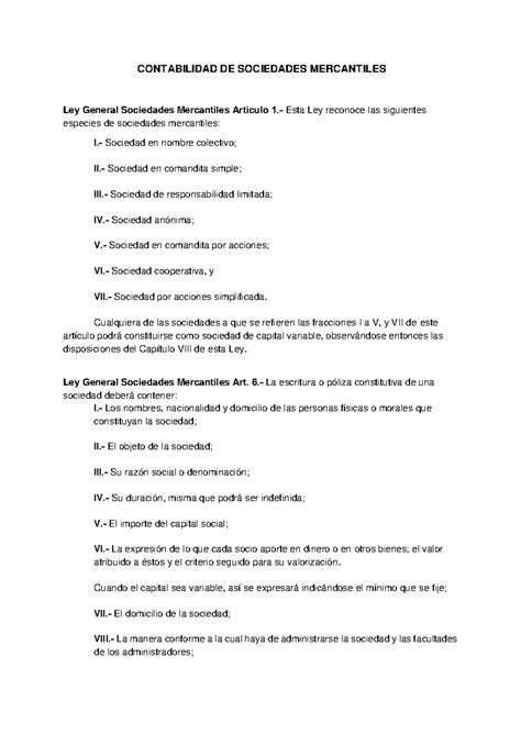 Ley General De Sociedades Mercantiles 2022 2