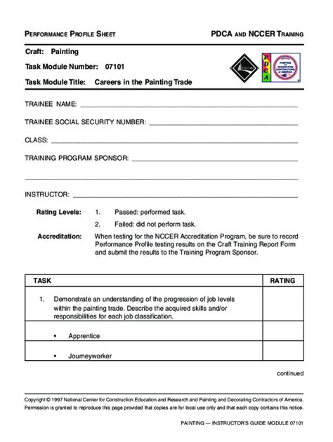 Fillable Online Profile Sheet Nccer Training National Center For Fax Email Print Pdffiller