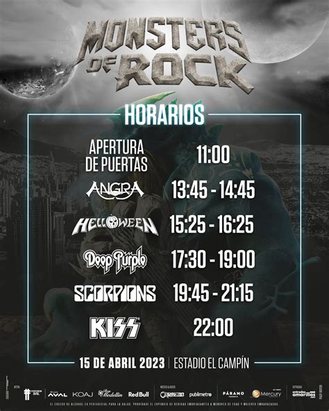 Estos Son Los Horarios De Monsters Of Rock