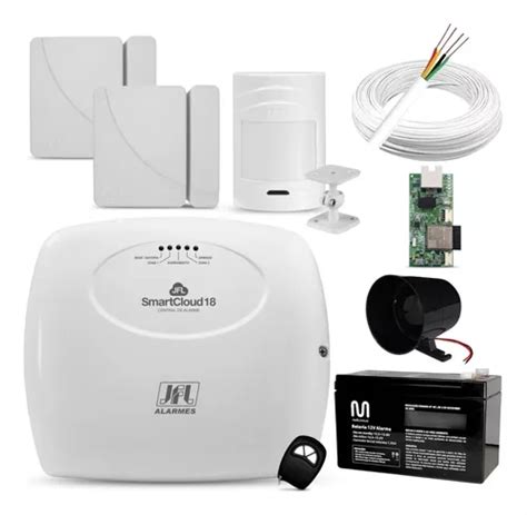 Kit Alarme Jfl Sem Fio Smart Cloud 18 3 Sensores Parcelamento