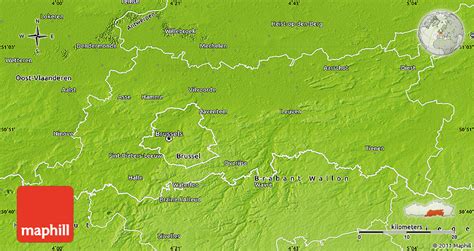 Physical Map of Vlaams Brabant