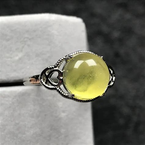 Anillo De Mbar Amarillo Natural Real Para Mujer Joyer A De Mm