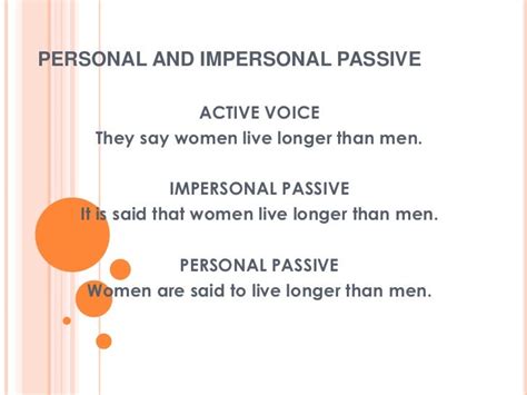 Personal And Impersonal Passive