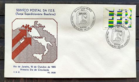 Envelope PVT FIL 030 1985 Forca Expedicionaria Brasileira FEB Militar