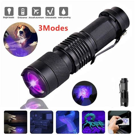 Ultra Violet Led Flashlight Blacklight Light Nm Inspection Lamp