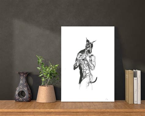 Queer Erotic Art BDSM Gay Art Kinky Art Homoerotic Drawing Puppy Play