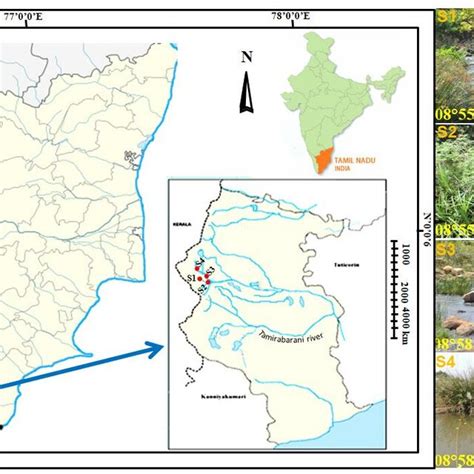 Map showing the selected study sites in two tributaries of river ...