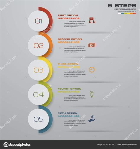 Steps Simple Editable Process Chart Infographics Element Eps Stock