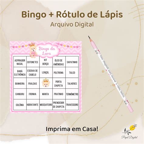 Cartela de bingo Boteco ARQUIVO DIGITAL no Elo7 Malu Lembranças e