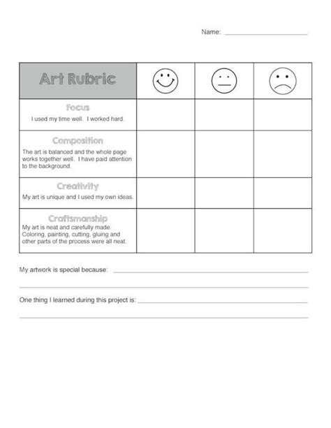 Holistic Rubric For Drawing