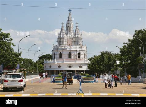 Annai Velankanni Church (Basilica of Our Lady of Good Health) in Velankanni, Tamil Nadu, India ...