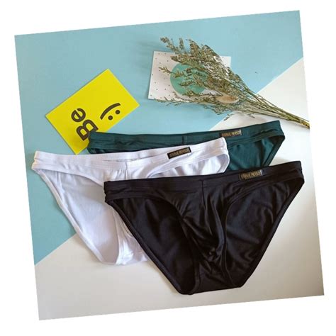 Fleurvc Bp Men S Bikini Briefs Sexy Low Rise Pouch Underwear Tagless Modal Underpants Shopee