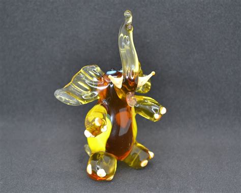 Glass Elephant Figurine Glass Blown Elephant Sculpture Elephant Art ...