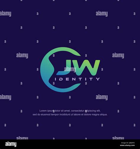 Vector de plantilla de logotipo de línea circular de letra inicial JW