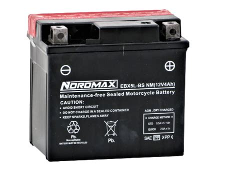 Nordmax Mc Batteri Ebx L Bs Ytx L Bs V Ah Batteributik Se