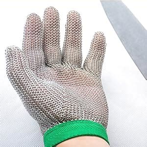 Dowellife Chainmail Glove Cut Resistant Glove Food Grade Stainless