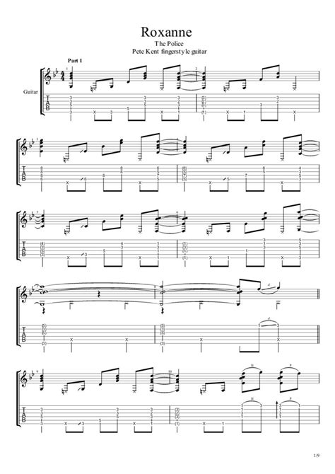 Pete Kent Roxanne The Police Fingerstyle Guitar Tab Petekenty