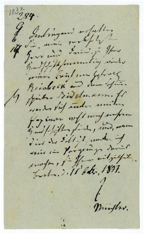 Eigenh Brief mit U Müchler von Müchler Karl Friedrich