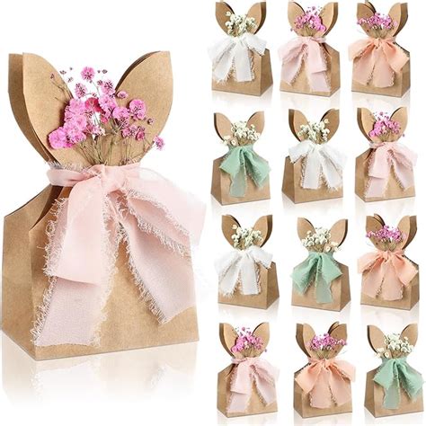 Amazon Affrolling 24 Pcs Boho Easter Bunny Party Favor Bags DIY