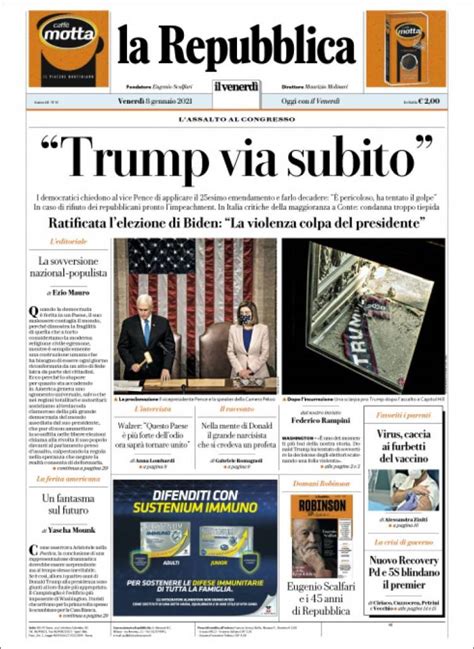 Newspaper La Repubblica Italy Newspapers In Italy Fridays Edition