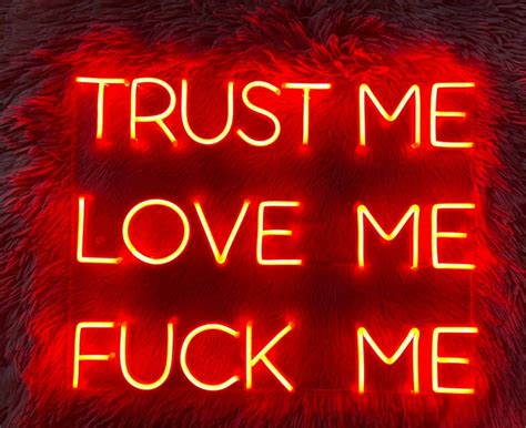 Trust Me Love Me Fuck Me Led Sign Trust Me Love Me Fuck Me Led Sign Wall Decor Bar Neon Sig
