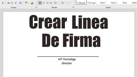 Como Hacer Linea de Firma en WORD Fácil y Rápido Método 2023 YouTube