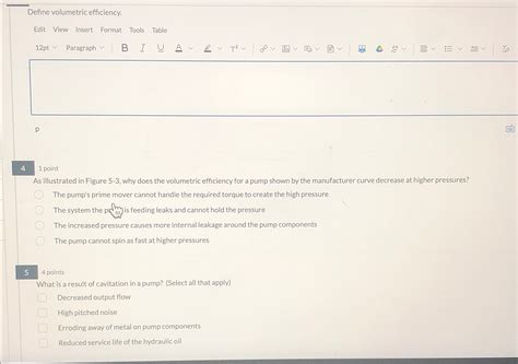 Solved Define Volumetric Efficiency Edit View Insert Format Chegg