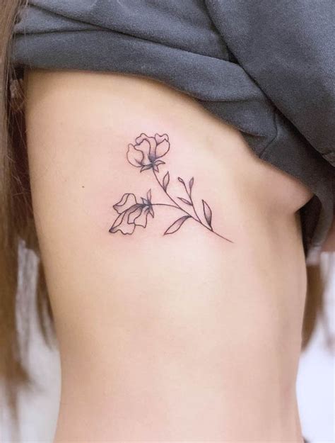 Sweet Pea Watercolor Tattoo