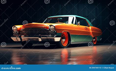 Vintage Car in a Movie Scene Stock Illustration - Illustration of ...