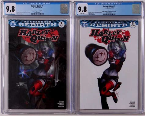 Harley Quinn 1 Rebirth Mega Gaming Black And White Variant Louw Cover Cgc 98 Dc Ebay