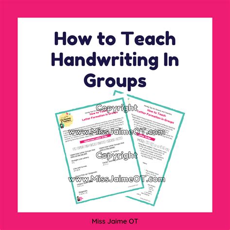 How To Teach Handwriting In Groups By Letter Formation