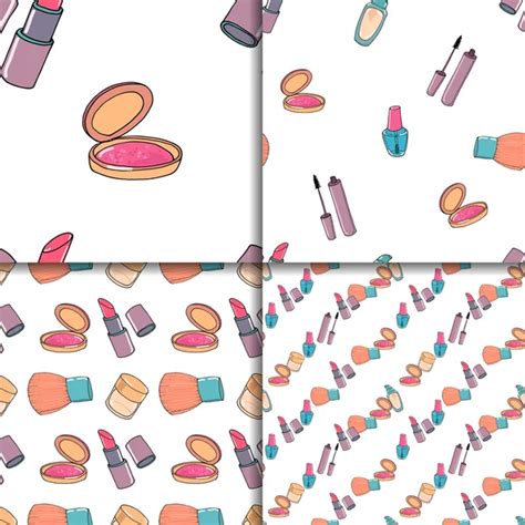 Makeup Seamless Pattern Set Stock Vector Lolya1988 94262740