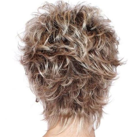 Short Dark Brown Mixed Blonde Highlight Pixie Cut Wigs Synthetic