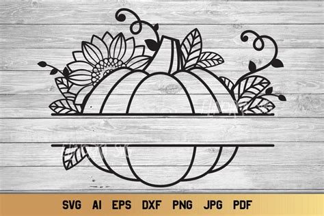 Split Pumpkin Svg Pumpkin Monogram Svg Fall Decor