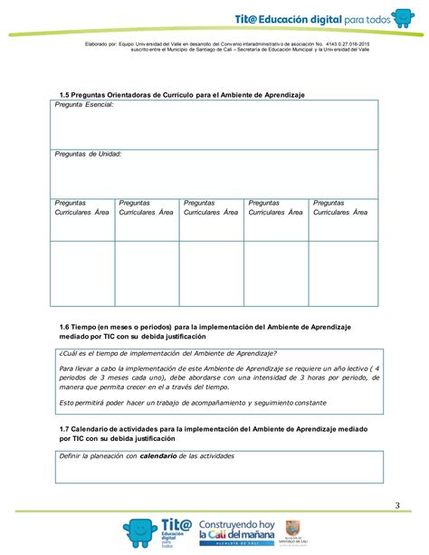 Planificador Ambiente De Aprendizaje A Pdf