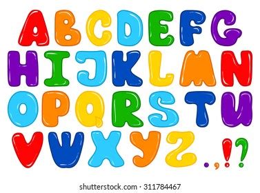 Colors Shiny Letters Holiday Fonts Stock Illustration 407186026