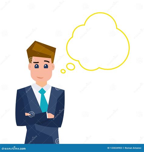 Businessman Is Thinking Stock Vector Illustration Of Blank