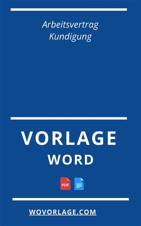 Arbeitsvertrag Kündigung Vorlage WORD PDF Muster