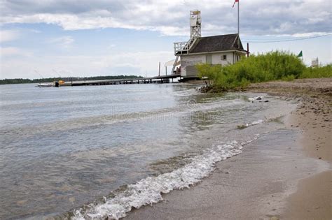 View of Cherry Beach, Toronto, Ontario, Canada with a Lifeguard House Stock Photo - Image of ...