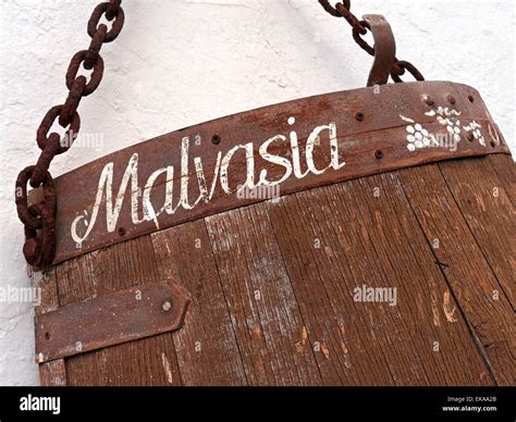 Malvasia Rustic Sign Inviting White Wine Tasting On Bodega Wall Made