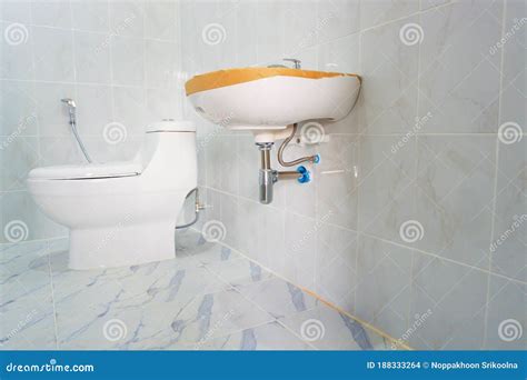 Installation of Sanitary Ware and Valves in Bathroom Stock Photo ...