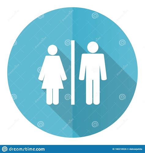 Man And Woman Blue Round Flat Design Vector Icon Isolated On White