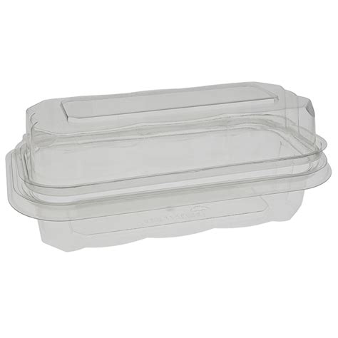 8 X 4 Tamper Evident Recycled Plastic Hinged Hoagie Container Clear