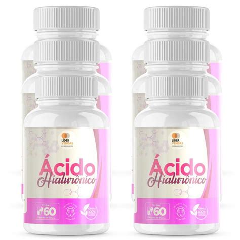 Ácido Hialurônico 500Mg 60 Cápsulas Kit 6 Potes FLORA VIVA